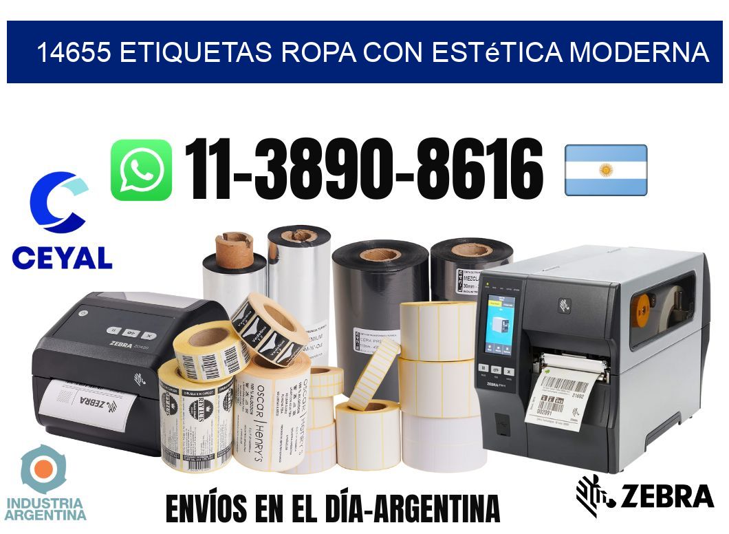 14655 Etiquetas ropa con estética moderna