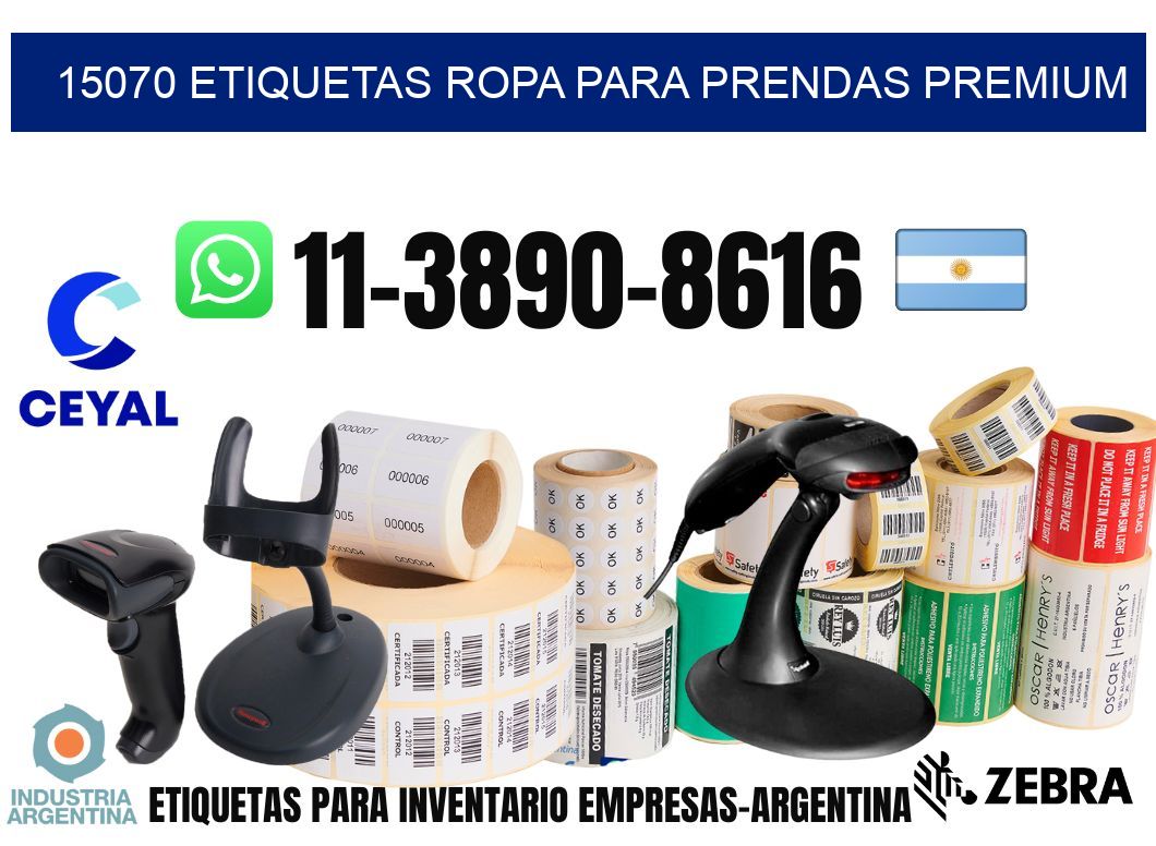 15070 Etiquetas ropa para prendas premium