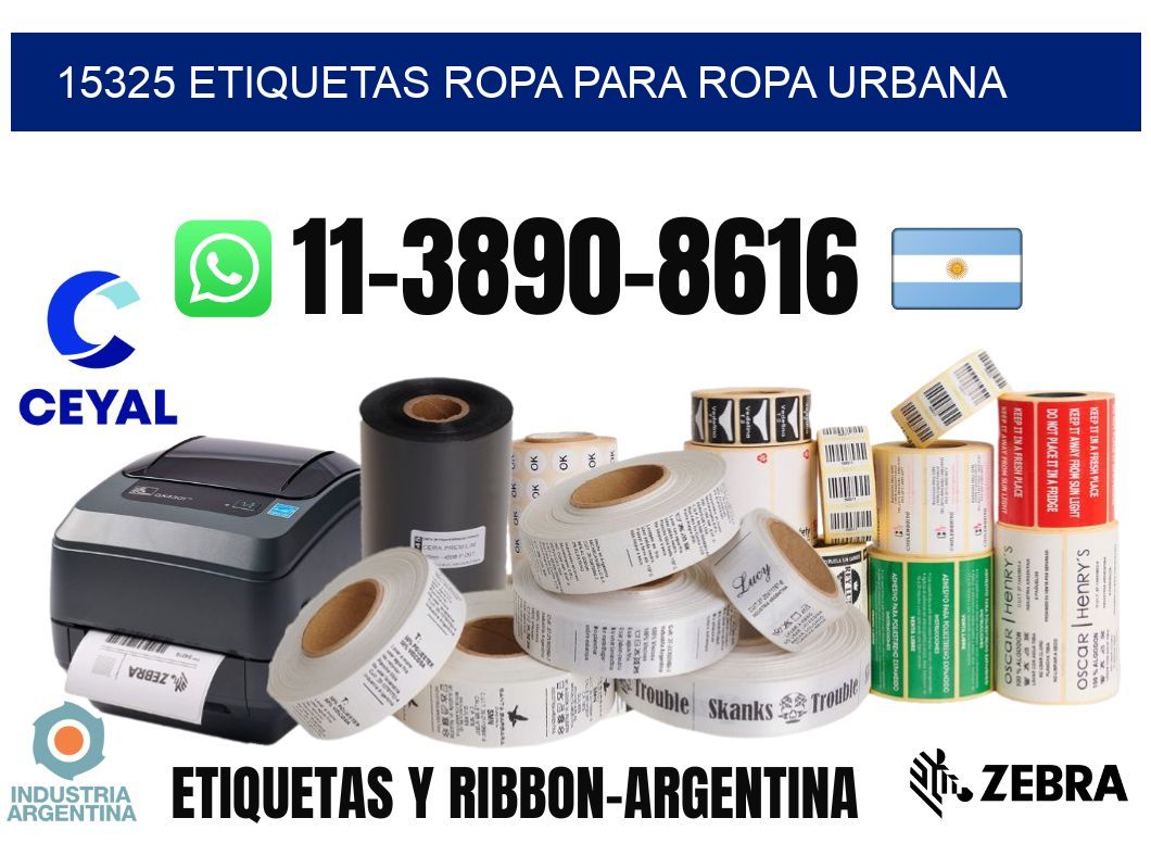 15325 Etiquetas ropa para ropa urbana