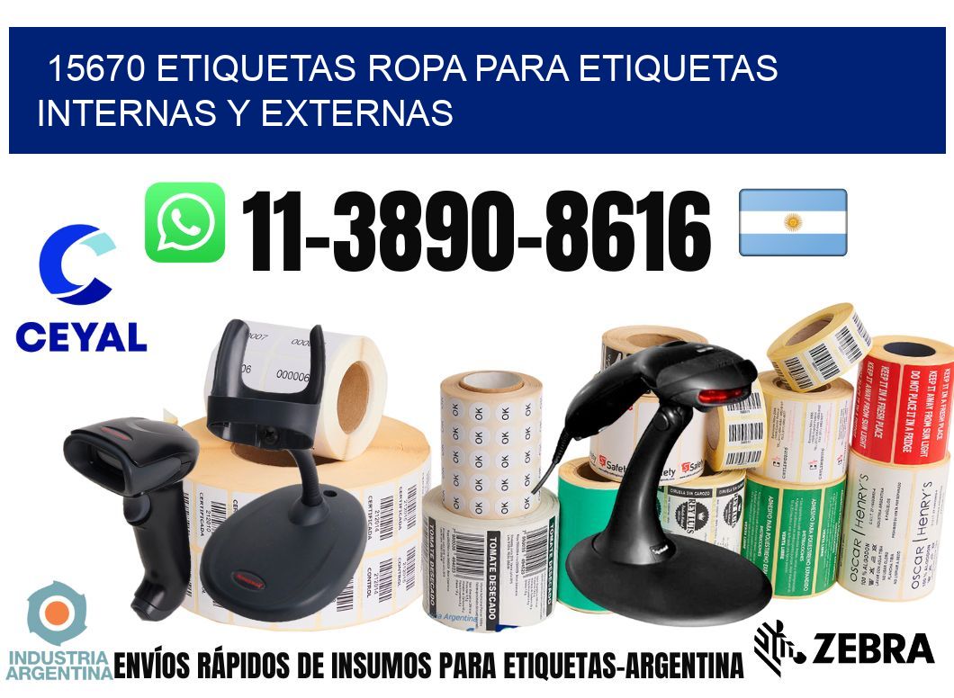 15670 Etiquetas ropa para etiquetas internas y externas