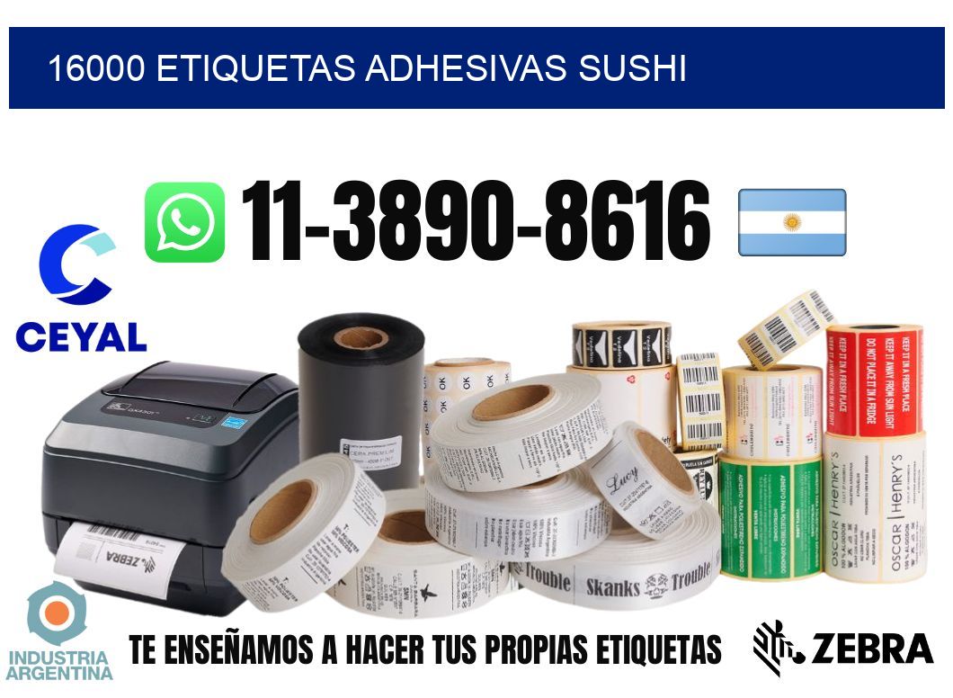 16000 etiquetas adhesivas sushi