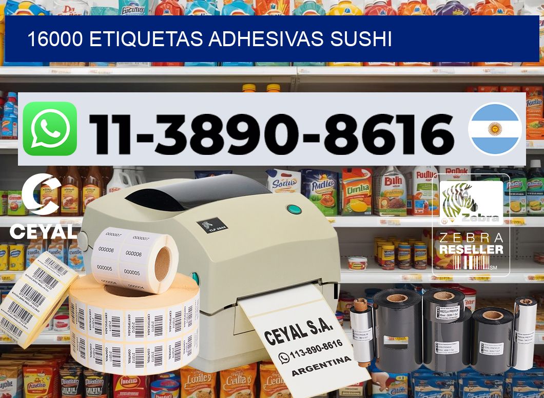 16000 etiquetas adhesivas sushi