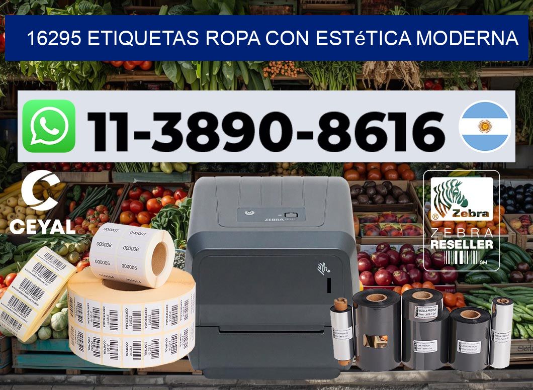 16295 Etiquetas ropa con estética moderna
