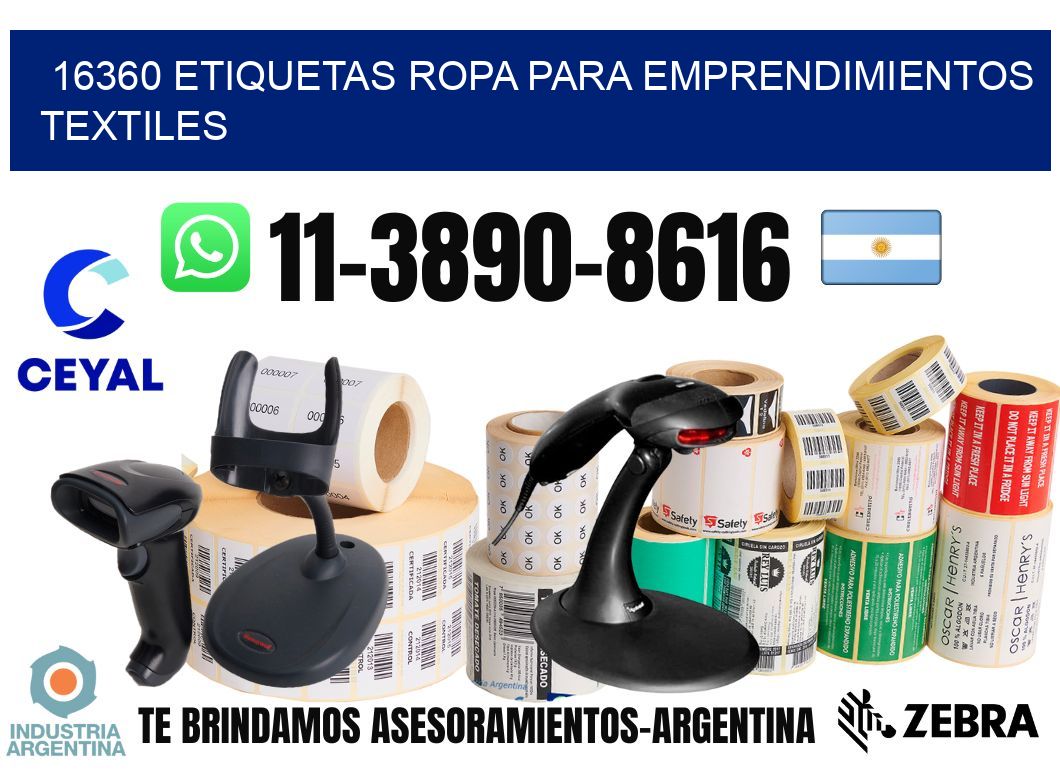 16360 Etiquetas ropa para emprendimientos textiles