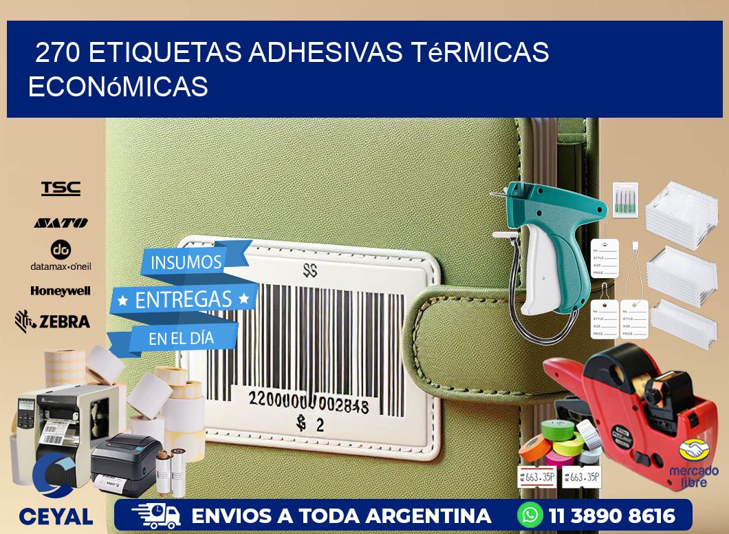 270 etiquetas adhesivas térmicas económicas