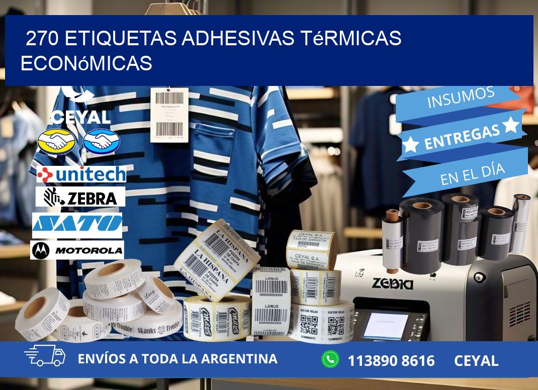 270 etiquetas adhesivas térmicas económicas