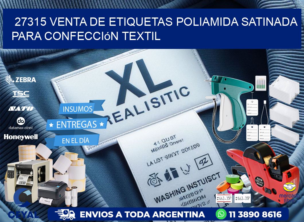 27315 venta de etiquetas poliamida satinada para confección textil