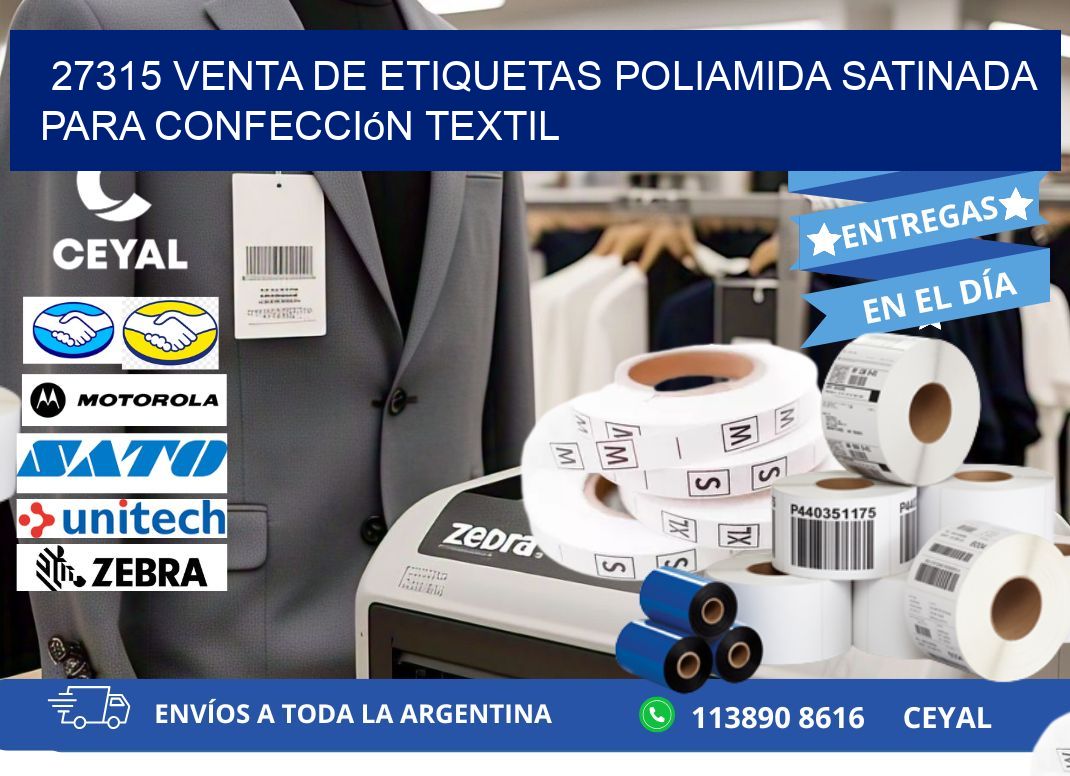 27315 venta de etiquetas poliamida satinada para confección textil