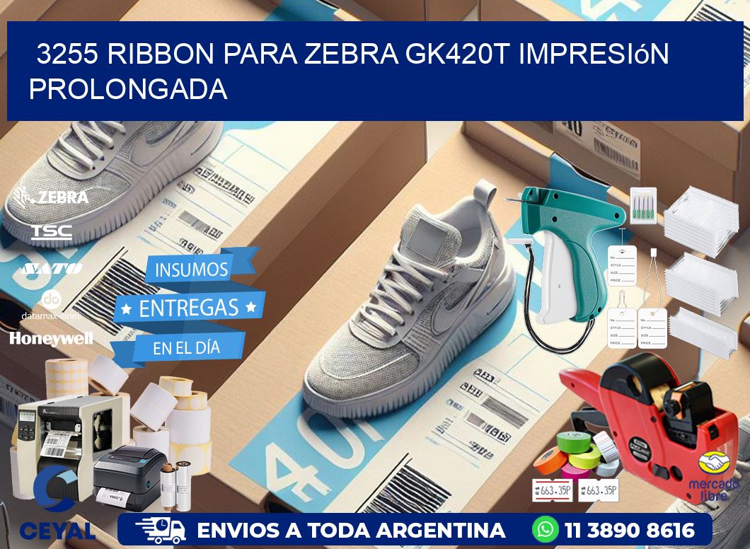 3255 ribbon para zebra gk420t impresión prolongada