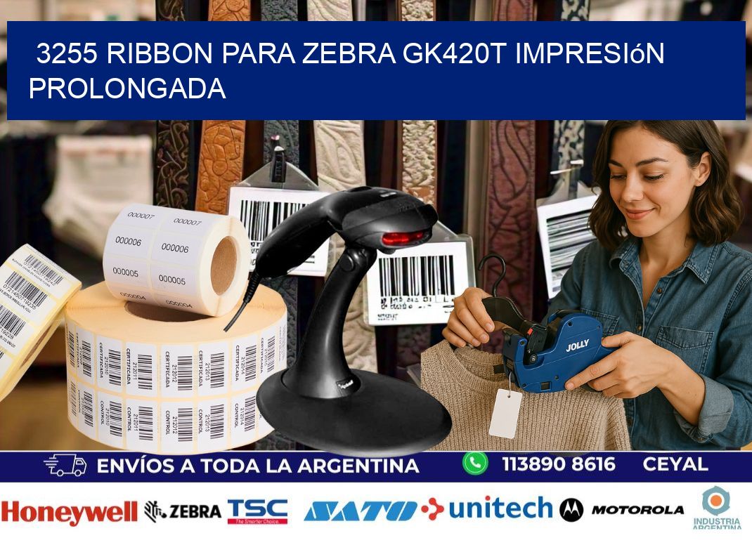 3255 ribbon para zebra gk420t impresión prolongada