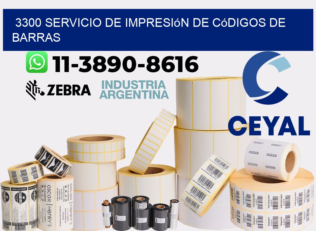 3300 Servicio de impresión de códigos de barras