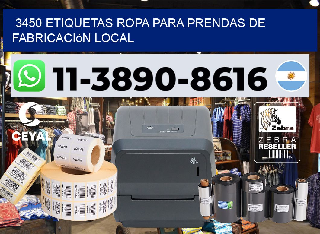 3450 Etiquetas ropa para prendas de fabricación local