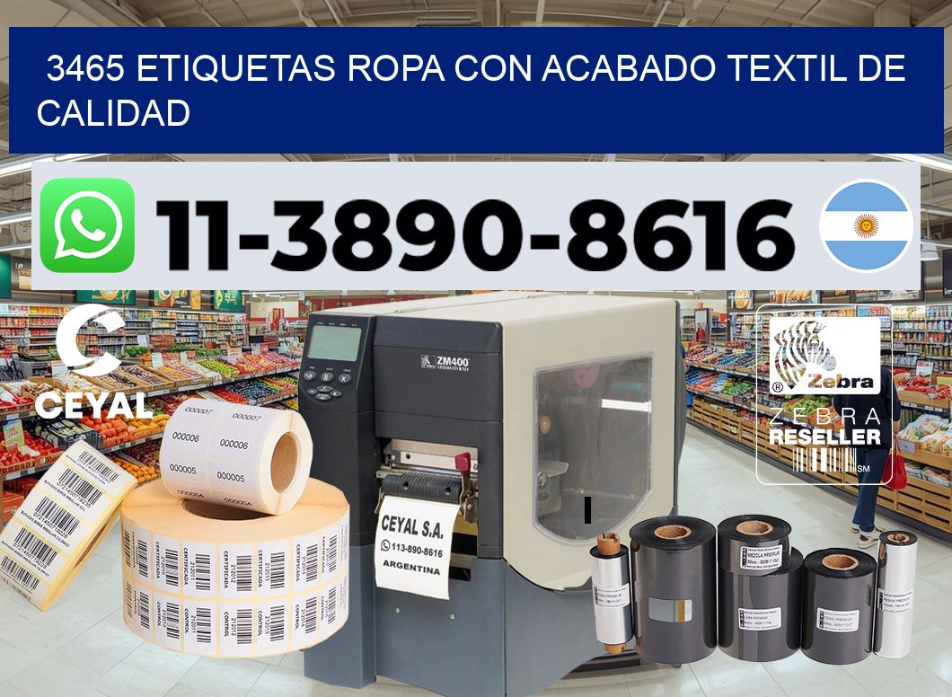 3465 Etiquetas ropa con acabado textil de calidad