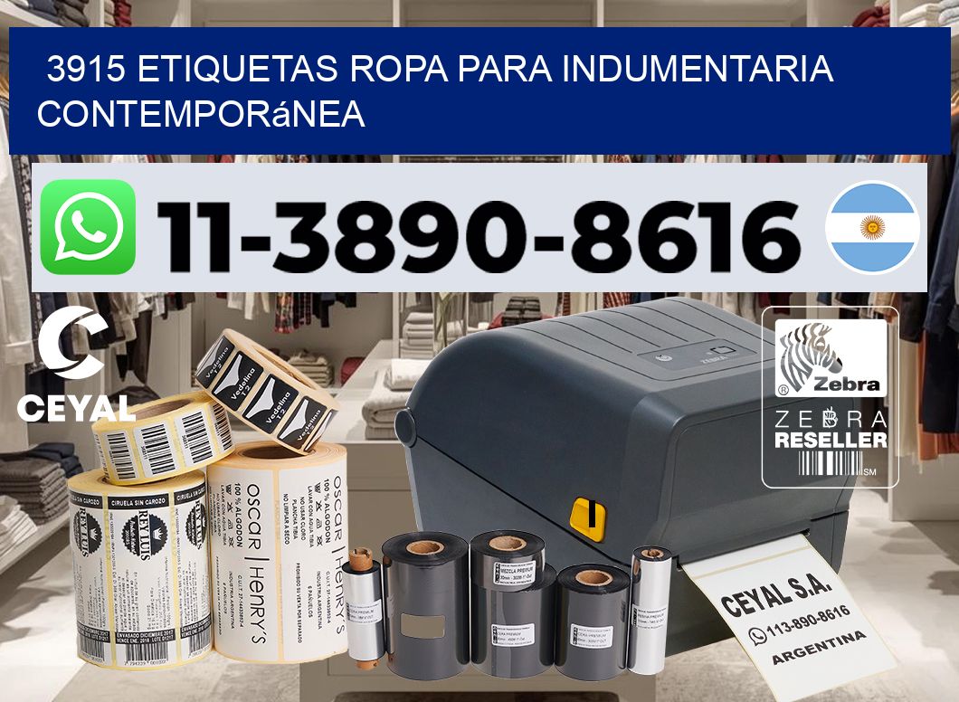 3915 Etiquetas ropa para indumentaria contemporánea