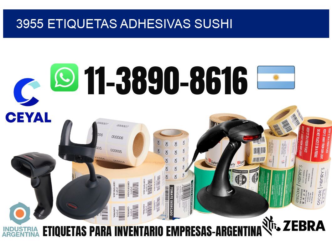 3955 etiquetas adhesivas sushi