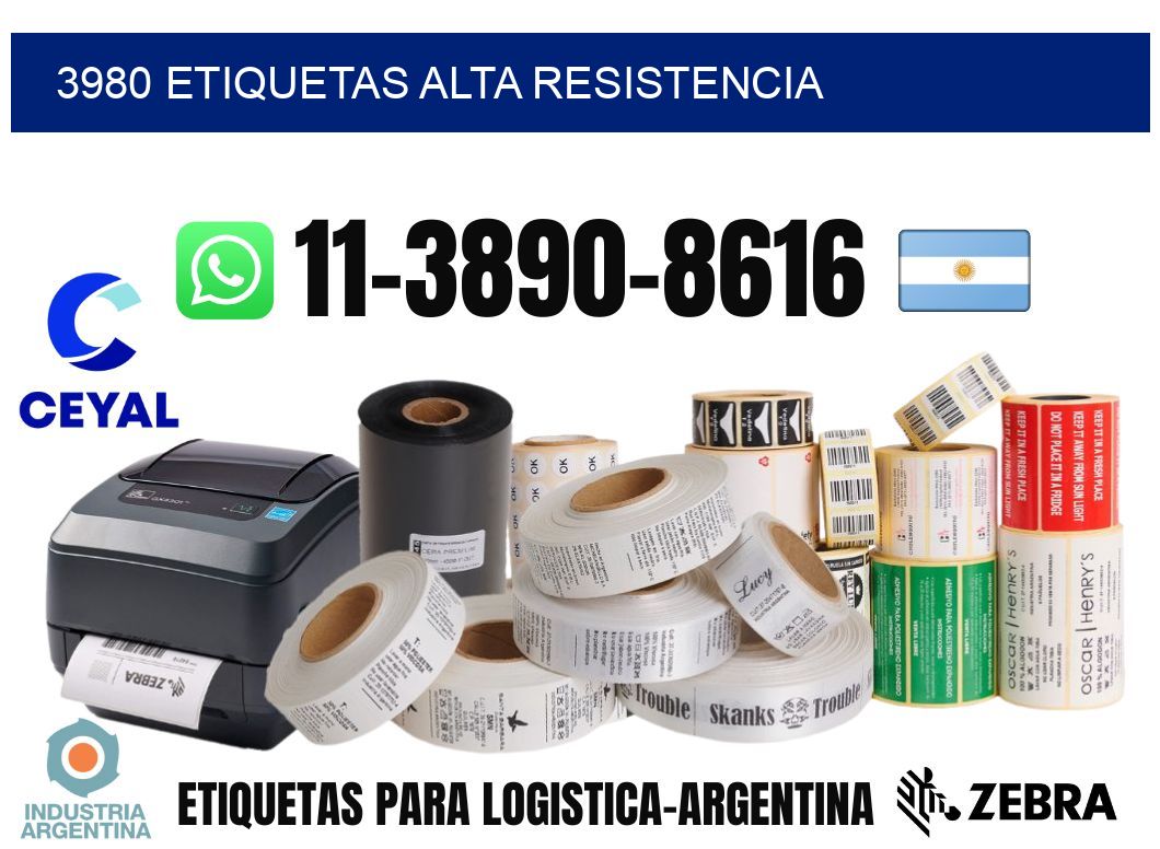 3980 etiquetas alta resistencia