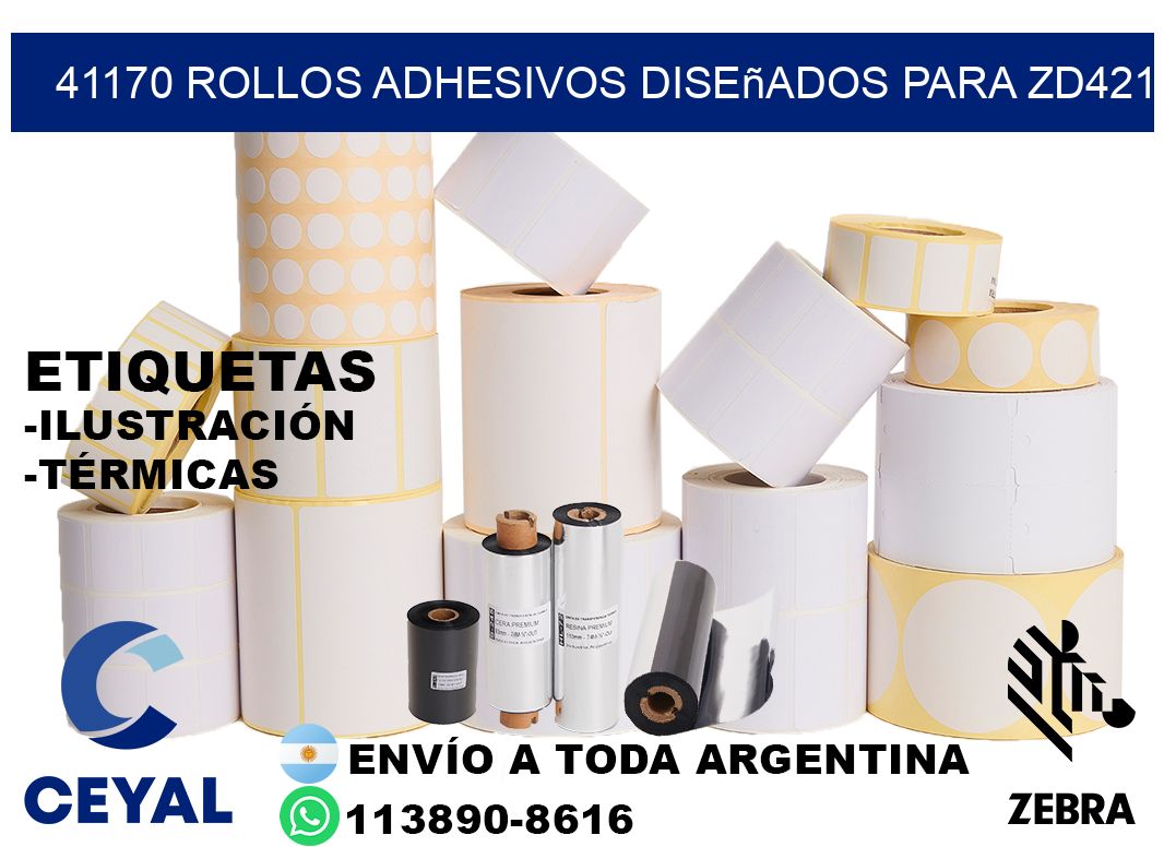 41170 rollos adhesivos diseñados para zd421