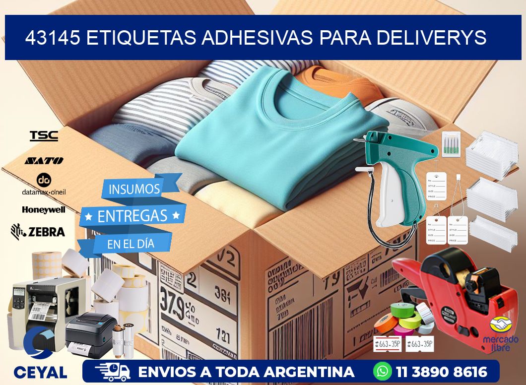 43145 etiquetas adhesivas para deliverys