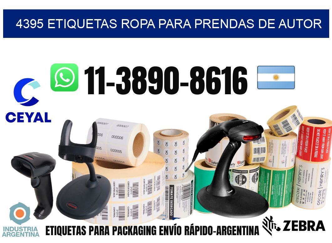 4395 Etiquetas ropa para prendas de autor