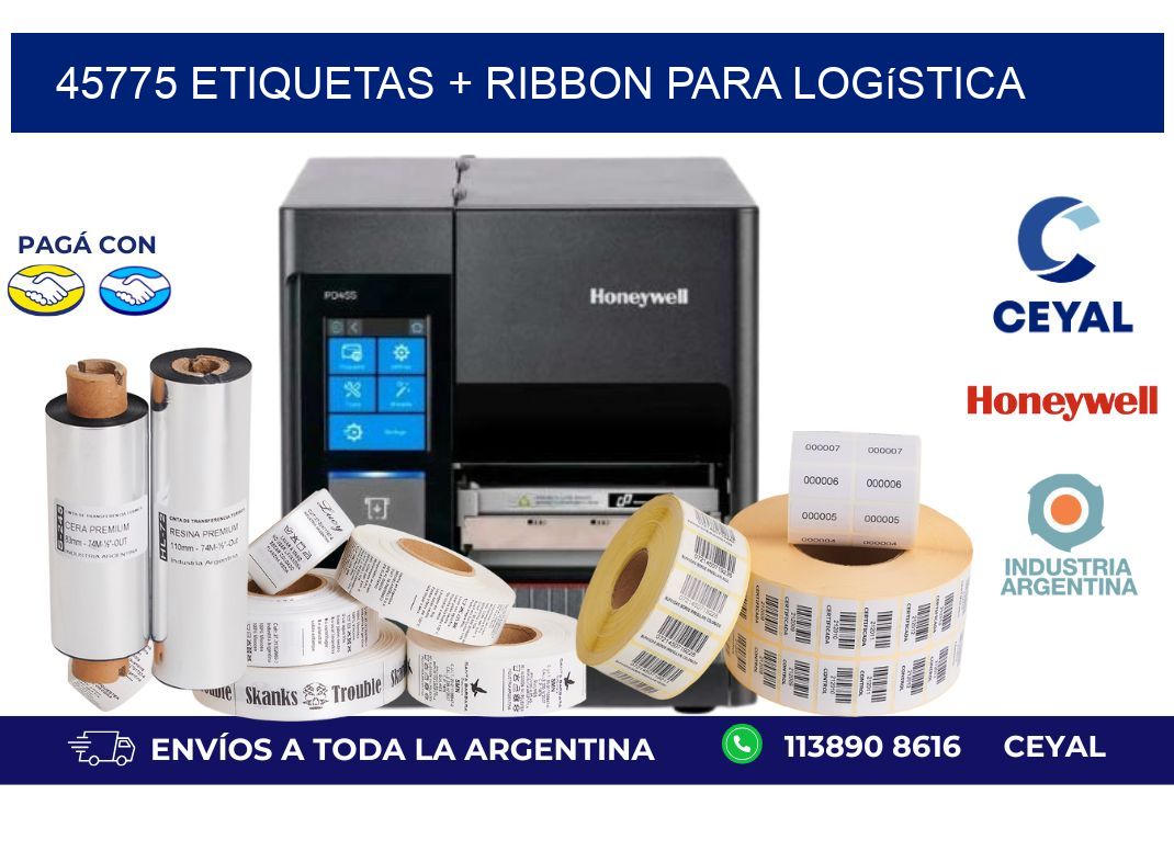 45775 etiquetas + ribbon para logística