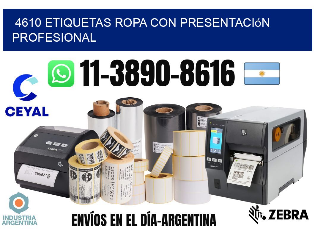 4610 Etiquetas ropa con presentación profesional