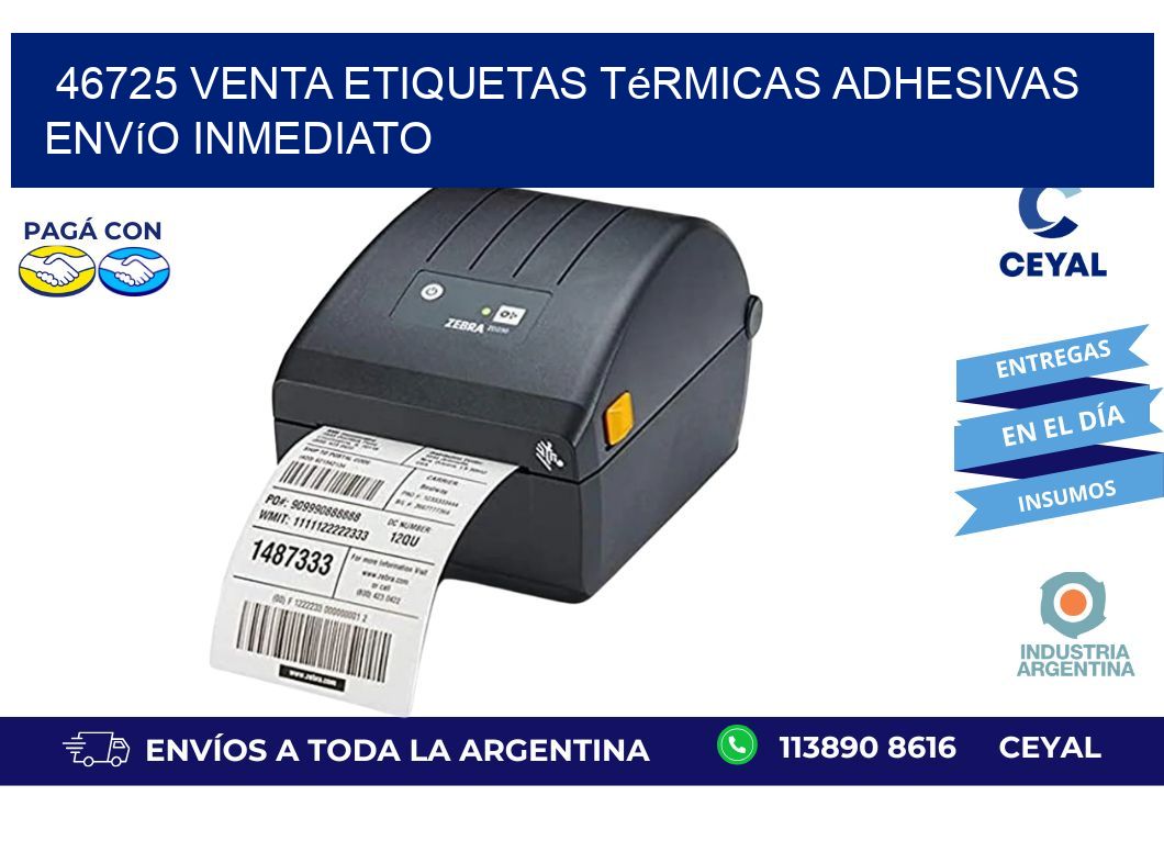 46725 venta etiquetas térmicas adhesivas envío inmediato