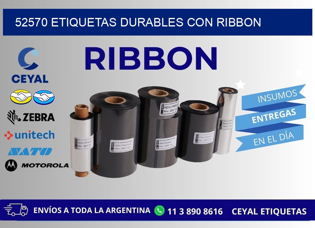 52570 etiquetas durables con ribbon