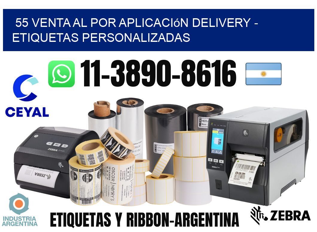 55 Venta al Por Aplicación delivery - Etiquetas Personalizadas