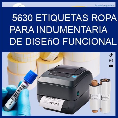 5630 Etiquetas ropa para indumentaria de diseño funcional