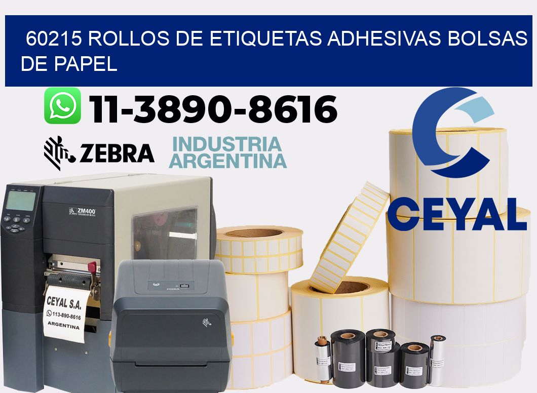 60215 rollos de etiquetas adhesivas bolsas de papel