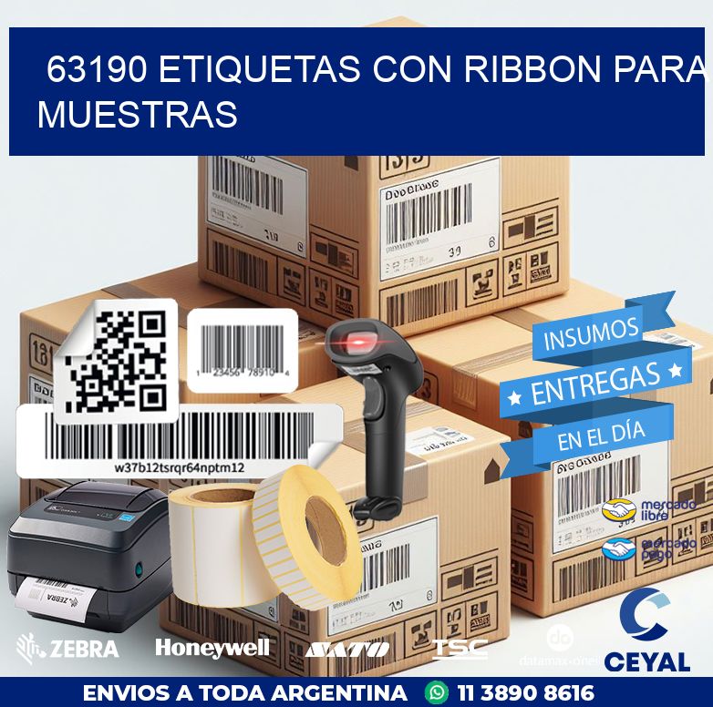 63190 etiquetas con ribbon para muestras