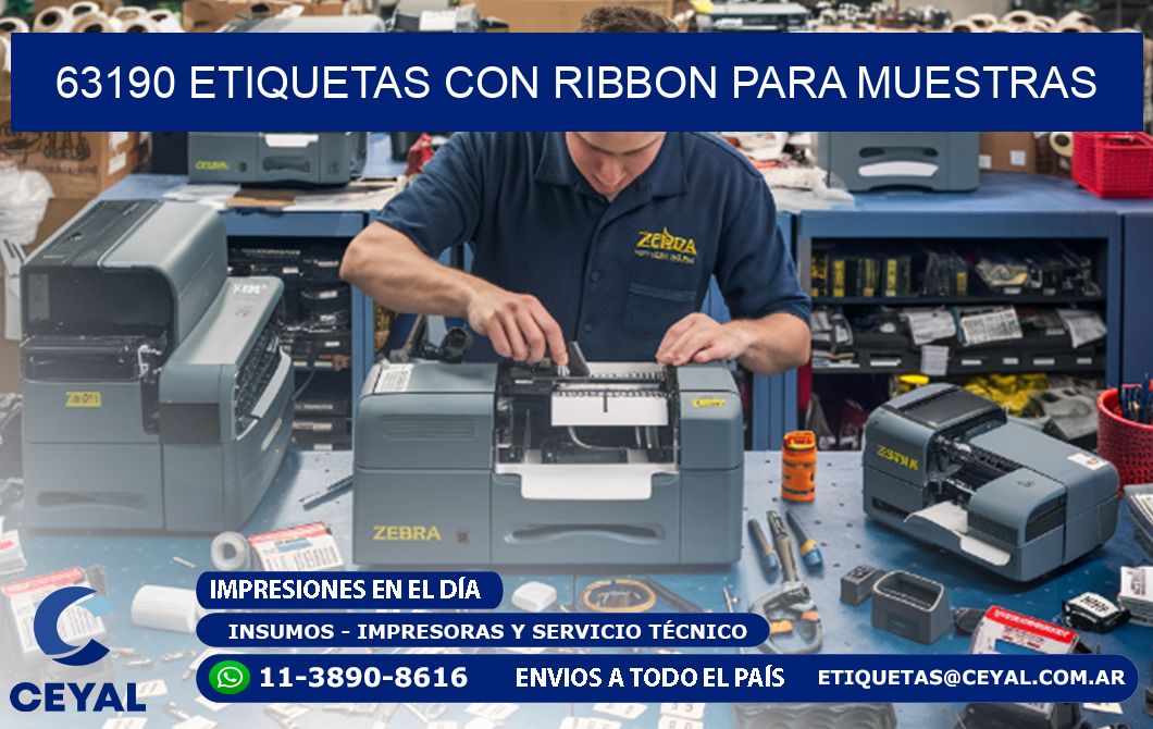 63190 etiquetas con ribbon para muestras