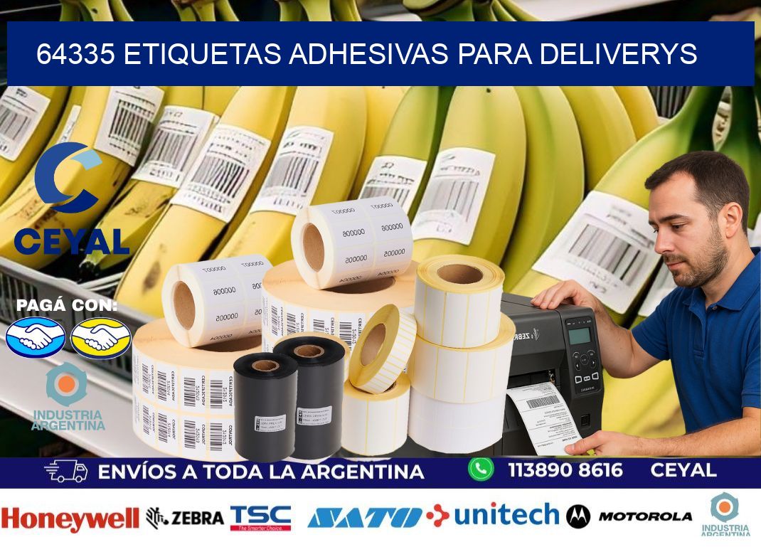 64335 etiquetas adhesivas para deliverys