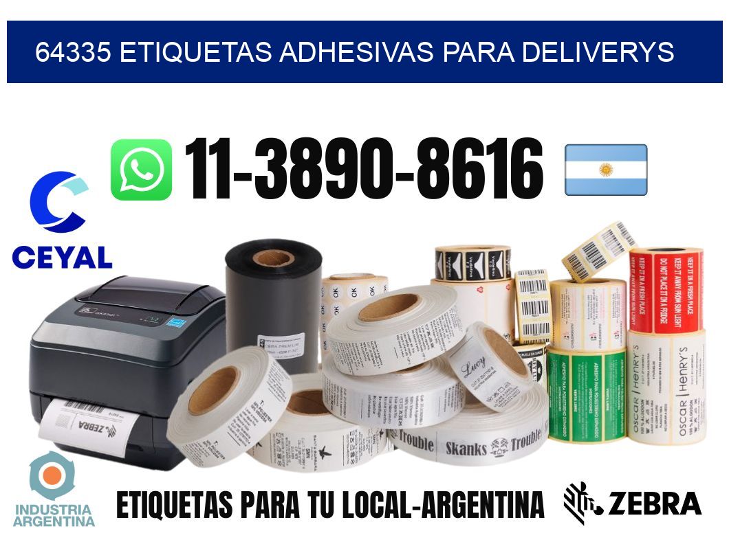 64335 etiquetas adhesivas para deliverys