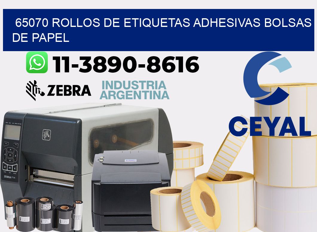 65070 rollos de etiquetas adhesivas bolsas de papel