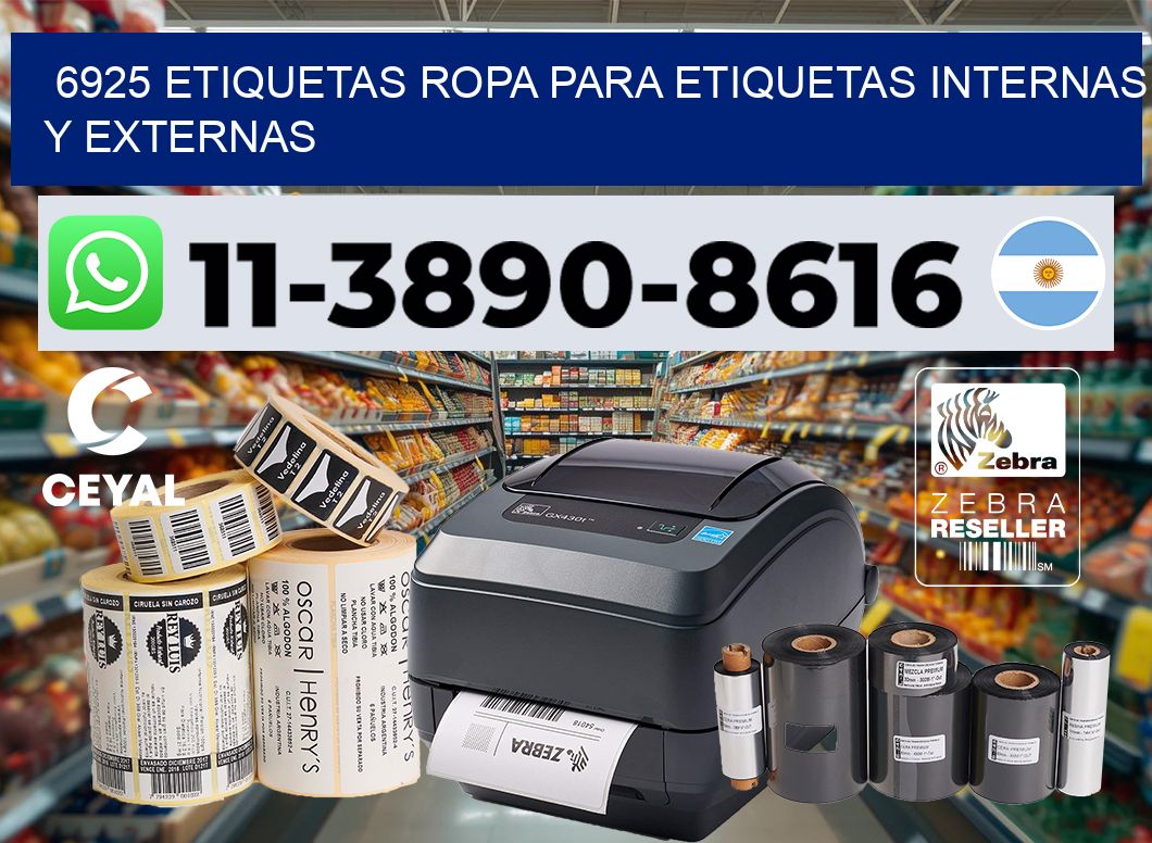 6925 Etiquetas ropa para etiquetas internas y externas