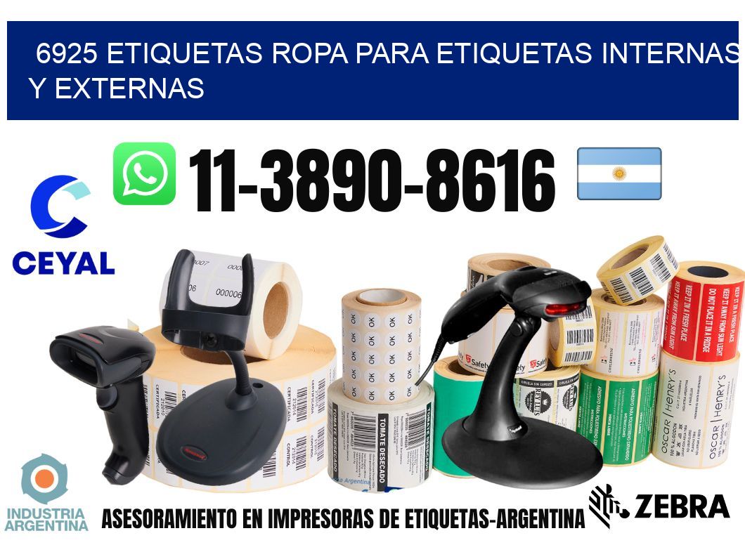 6925 Etiquetas ropa para etiquetas internas y externas