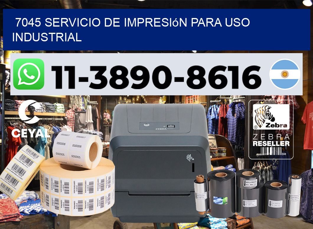 7045 Servicio de impresión para uso industrial