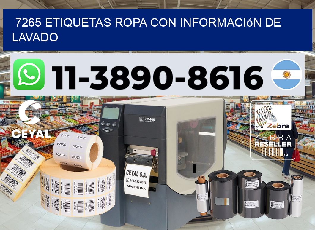 7265 Etiquetas ropa con información de lavado