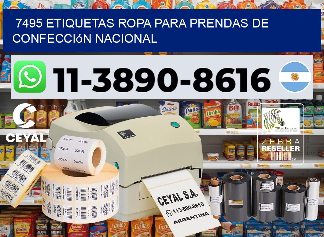 7495 Etiquetas ropa para prendas de confección nacional