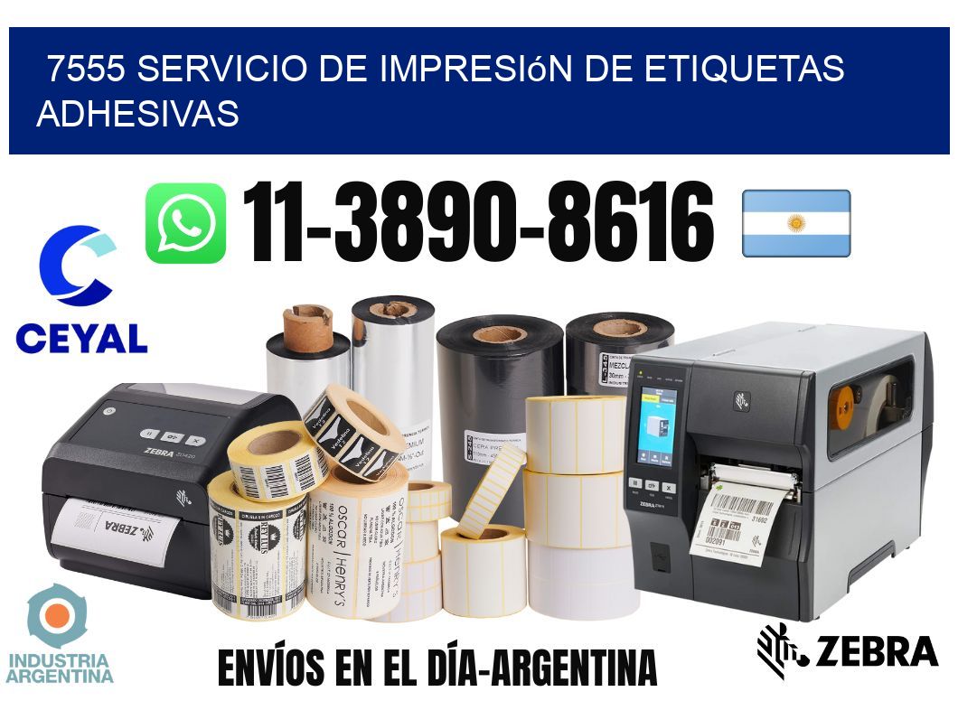 7555 Servicio de impresión de etiquetas adhesivas