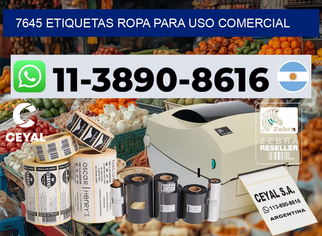 7645 Etiquetas ropa para uso comercial
