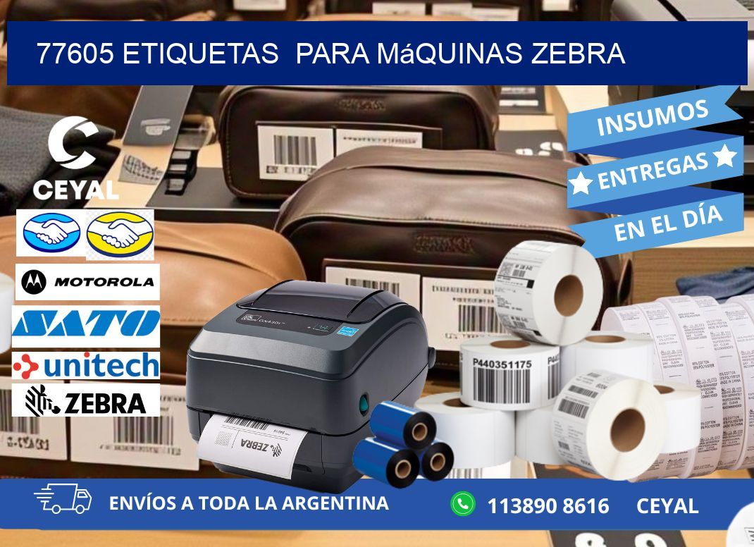 77605 etiquetas para máquinas Zebra