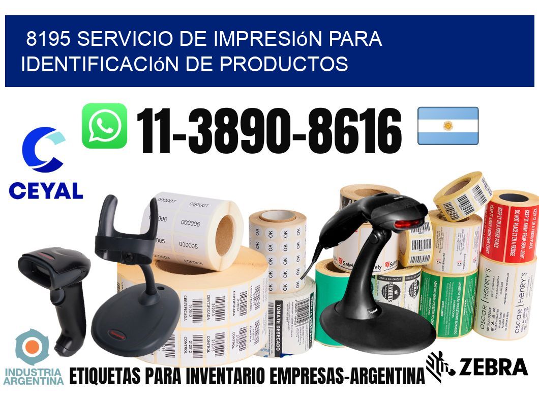 8195 Servicio de impresión para identificación de productos
