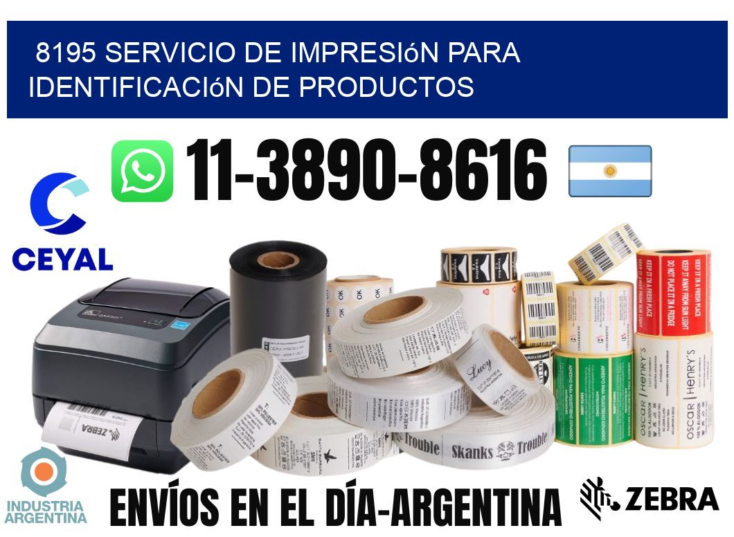 8195 Servicio de impresión para identificación de productos