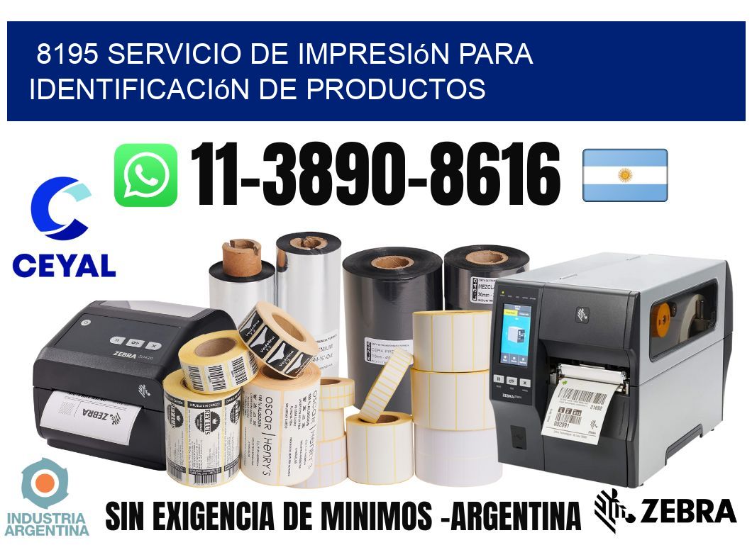 8195 Servicio de impresión para identificación de productos