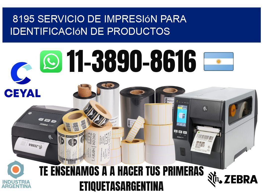 8195 Servicio de impresión para identificación de productos