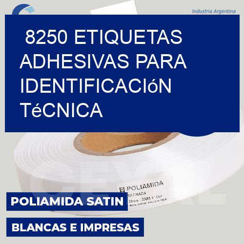 8250 Etiquetas adhesivas para identificación técnica