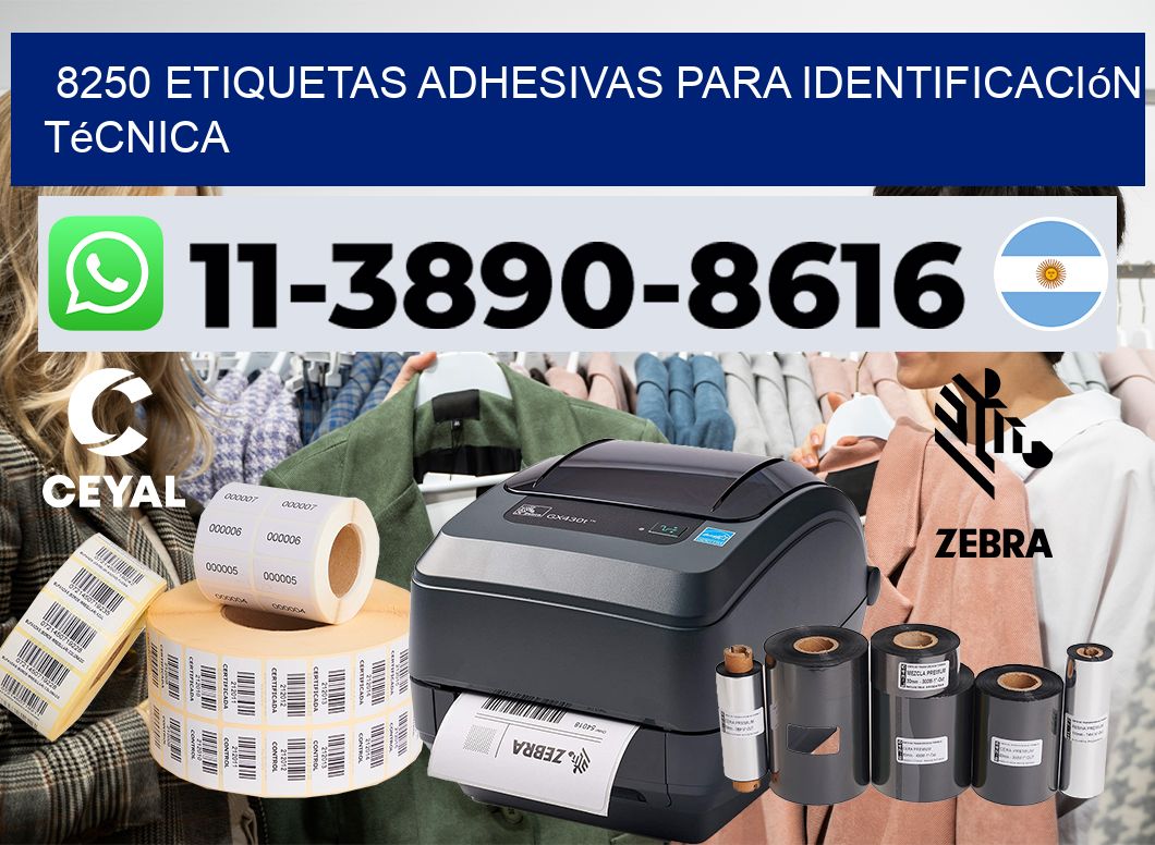 8250 Etiquetas adhesivas para identificación técnica