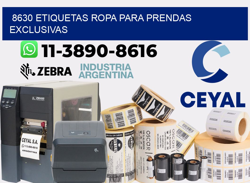 8630 Etiquetas ropa para prendas exclusivas